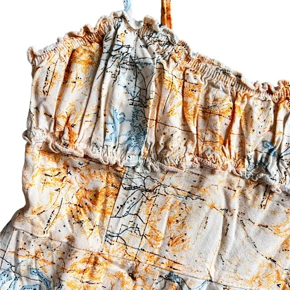 Urban Outfitters By The Sea Map Print Mini Dress - Picture 11 of 14